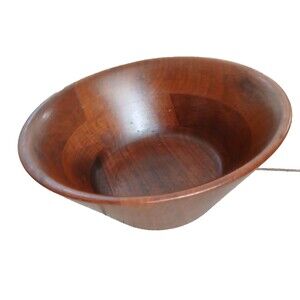 Vintage Butcher Block Walnut Bowl 9"x4" Mid Century Modern Woodcraft USA Salad